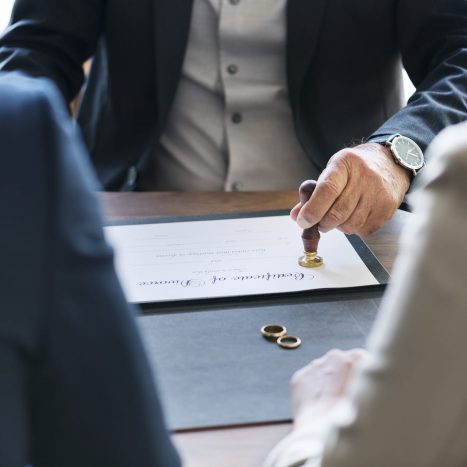 Solicitor stamping marriage certificate