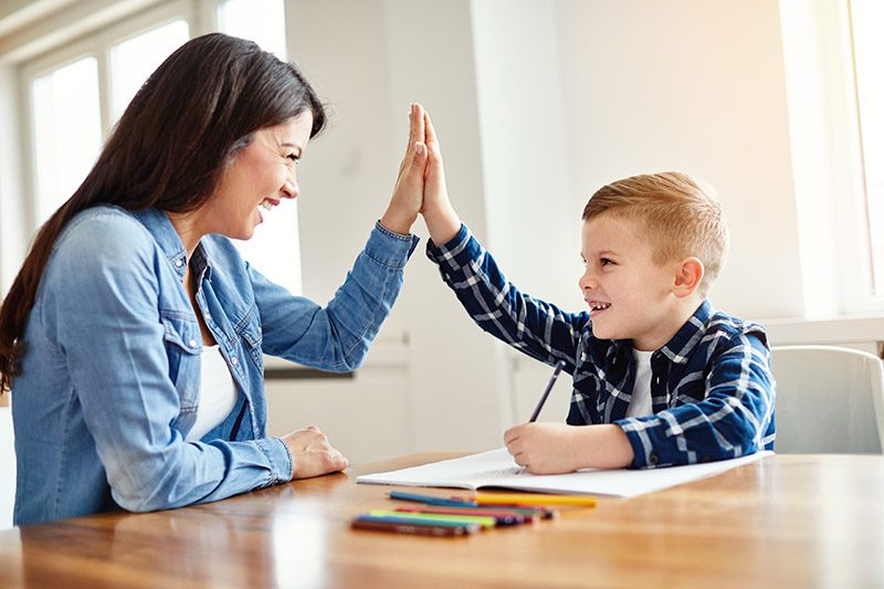 Happy mum with her son